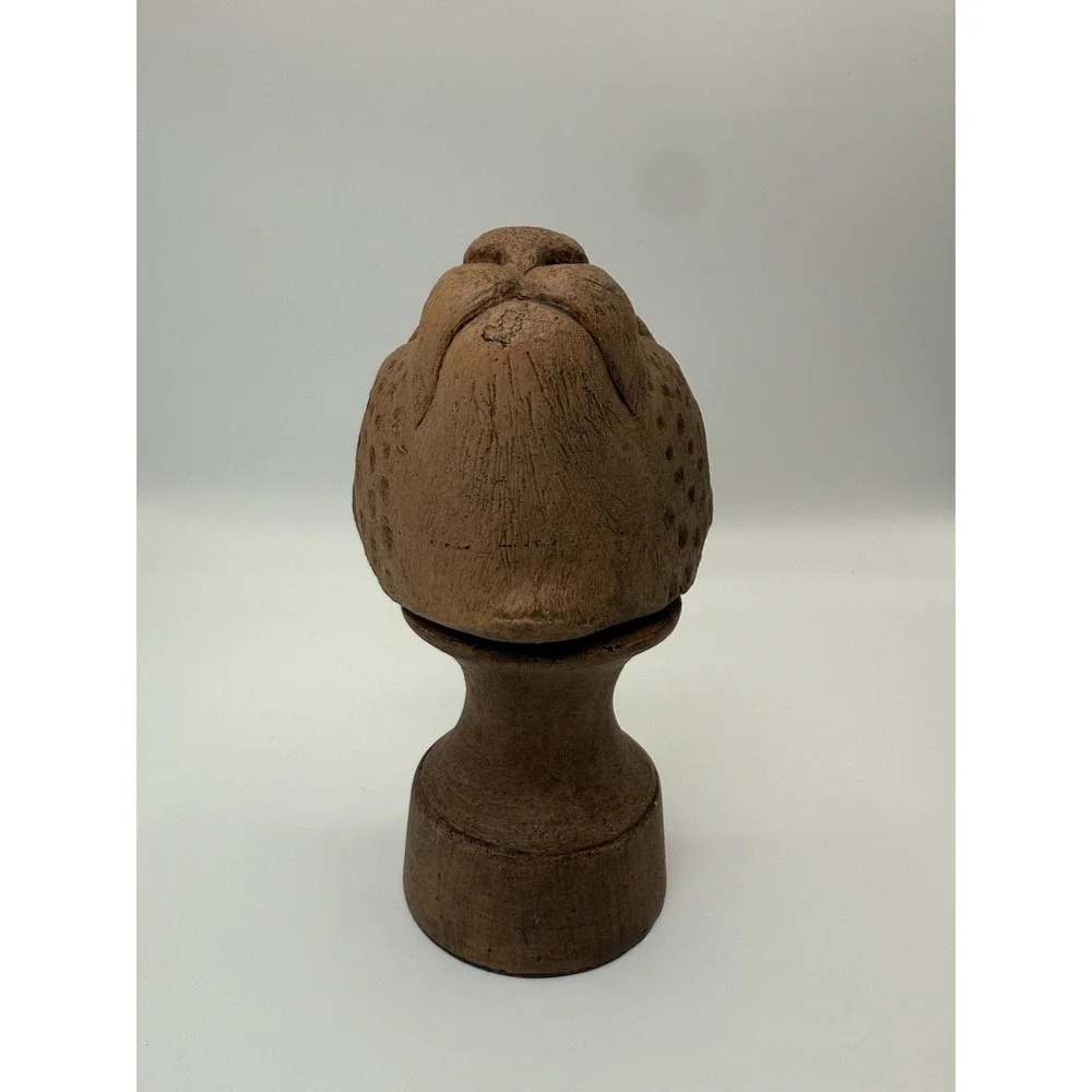 Wooden Carved Leopard Jaguar Figurine Head Marked ADR Bath/ Hand Towel Holder??